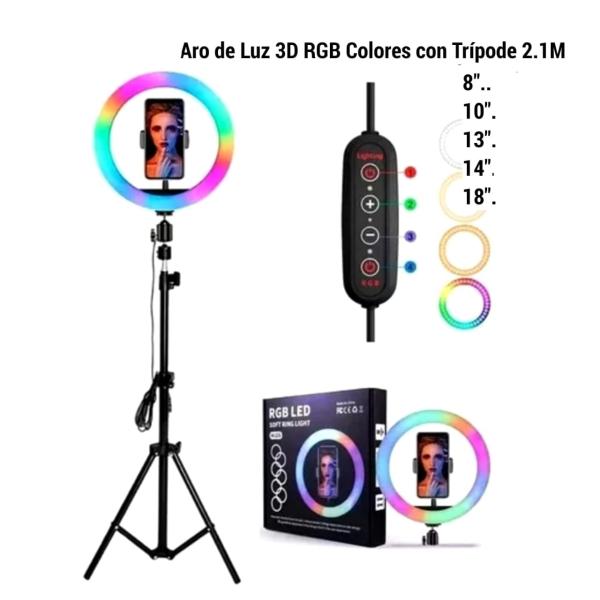 ARO DE LUZ LED CON TRIPODE 26CM