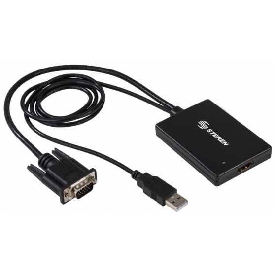 ADAPTADOR HDMI MACHO  A HDMI HEMBRA VGA CON AUDIO 3.5