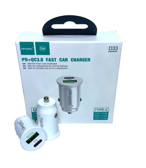 QIHANG QHD33 CARGADOR DE CARRO PD/USB