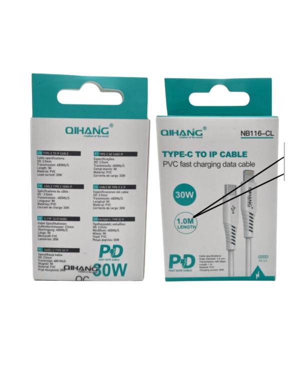 QIHANG NB116 - CL CABLE TIPO C A LIGTHNINGH 30W 1METRO
