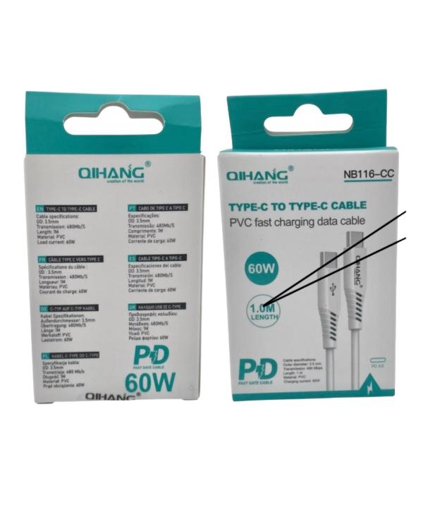 QIHANG NB116 - CC CABLE TIPO C A C 60W 1METRO