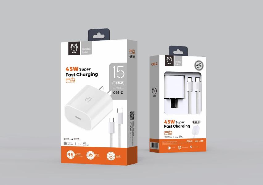 MCM C46 CARGADOR COMPLETO PD 45W IPHONE 15